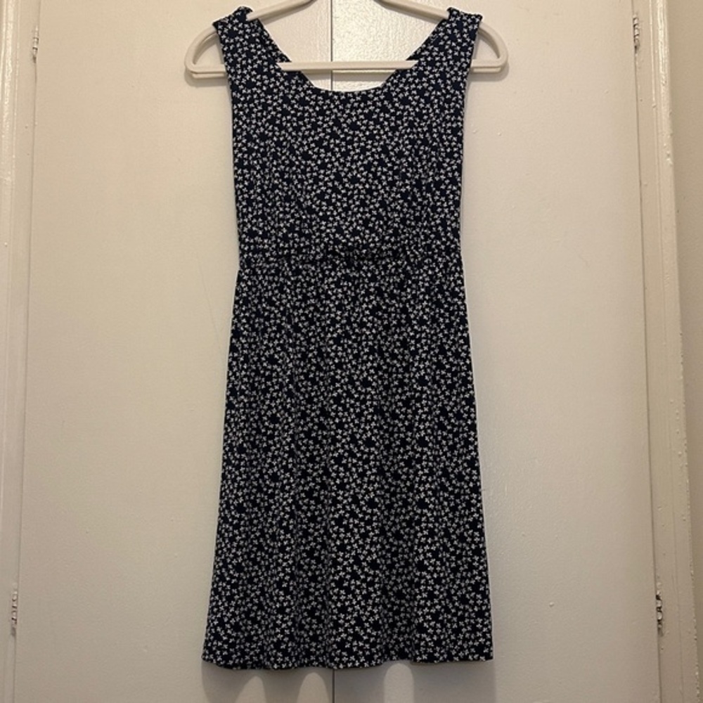 Kaileigh Navy and White Floral Midi Dress